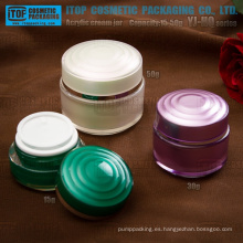 Diseño especial de la serie YJ-HQ 15g 30g 50g redondo vacíos acrílico crema frascos para cosméticos